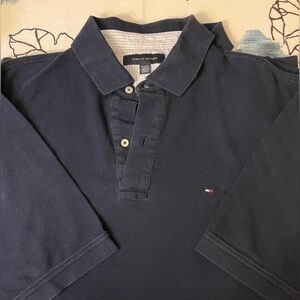 Tommy Hilfiger Navy blue basic polo shirt. Short sleeved Size XLT